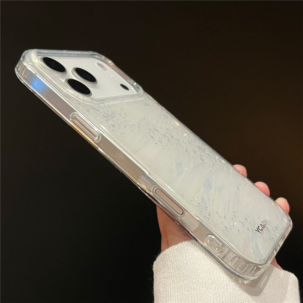 For iPhone 17 Pro Max Phone Case Starry Sky Design Protective Cover Flowing Cloud Pattern - Purple