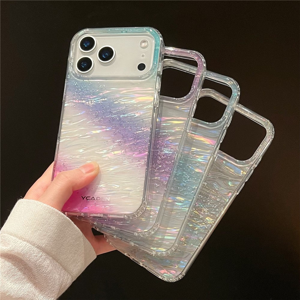 For iPhone 17 Pro Max Phone Case Starry Sky Design Protective Cover Flowing Cloud Pattern - Blue