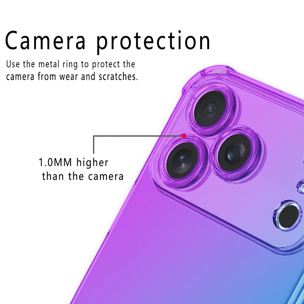 For iPhone 17 Pro Max Case Gradient Color TPU Phone Case Anti-Drop Phone Cover - Purple / Blue