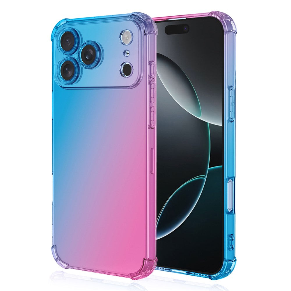 For iPhone 17 Pro Max Case Gradient Color TPU Phone Case Anti-Drop Phone Cover - Blue / Pink