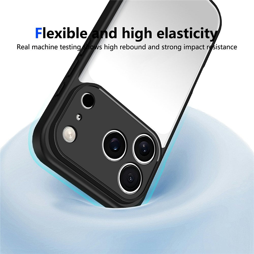 For iPhone 17 Pro Max Case Matte Skin Touch Clear PC + TPU Shockproof Phone Back Cover - Black