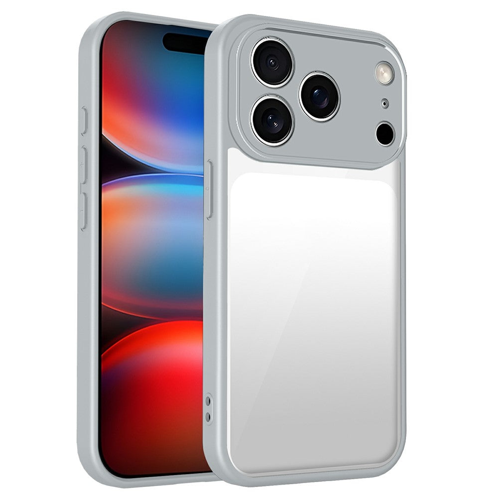 For iPhone 17 Pro Max Case Matte Skin Touch Clear PC + TPU Shockproof Phone Back Cover - Grey