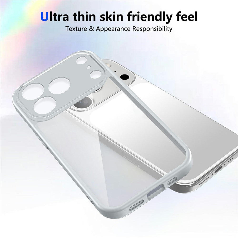 For iPhone 17 Pro Max Case Matte Skin Touch Clear PC + TPU Shockproof Phone Back Cover - Grey