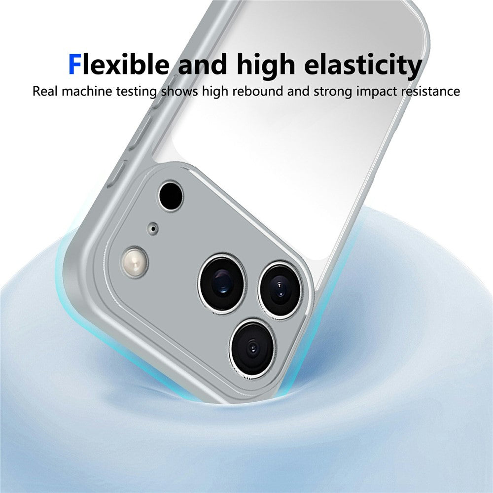 For iPhone 17 Pro Max Case Matte Skin Touch Clear PC + TPU Shockproof Phone Back Cover - Grey