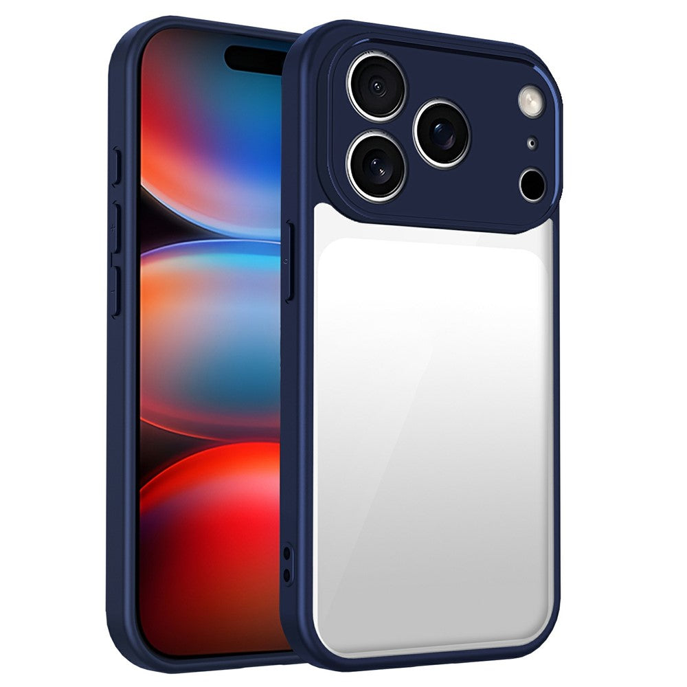 For iPhone 17 Pro Max Case Matte Skin Touch Clear PC + TPU Shockproof Phone Back Cover - Blue