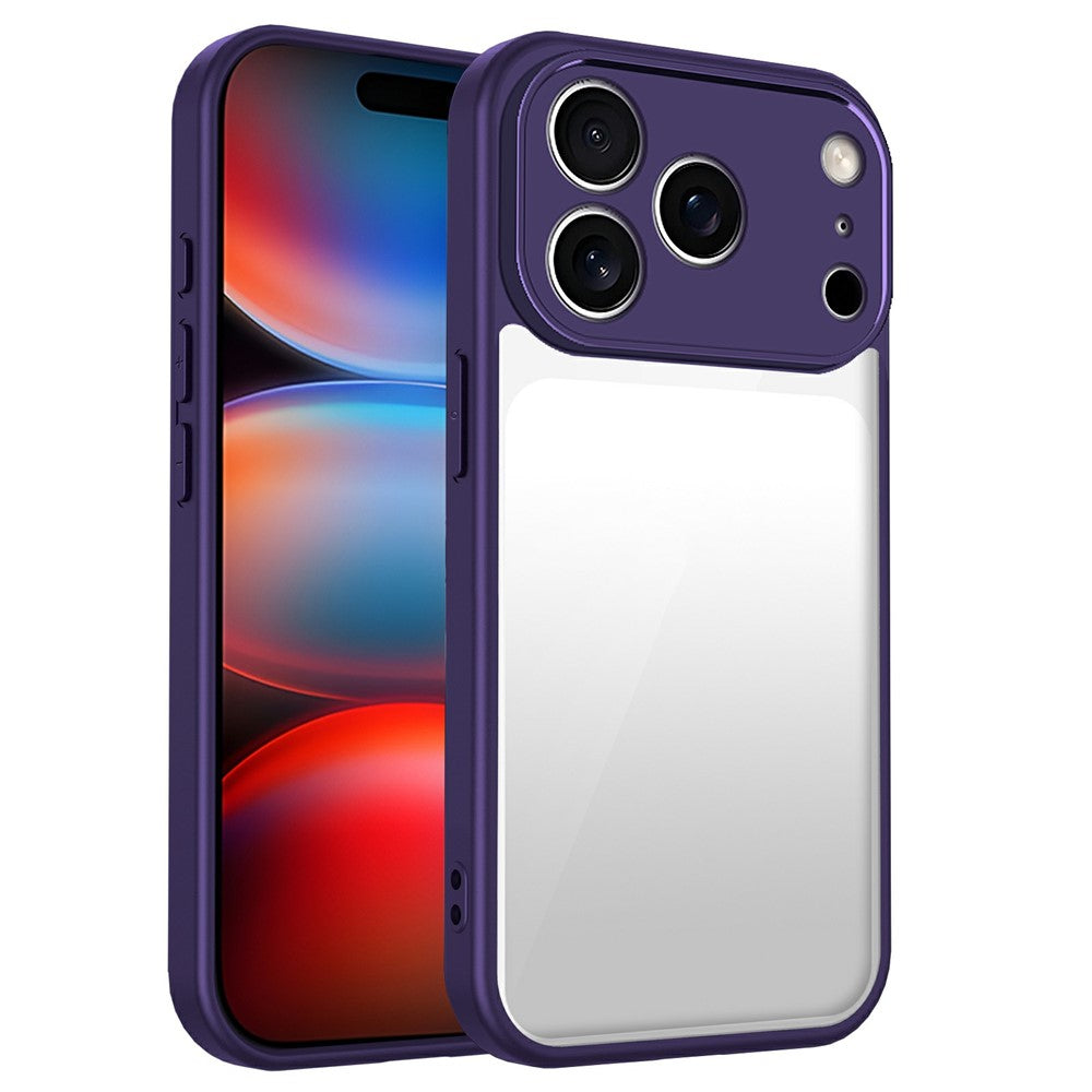 For iPhone 17 Pro Max Case Matte Skin Touch Clear PC + TPU Shockproof Phone Back Cover - Purple