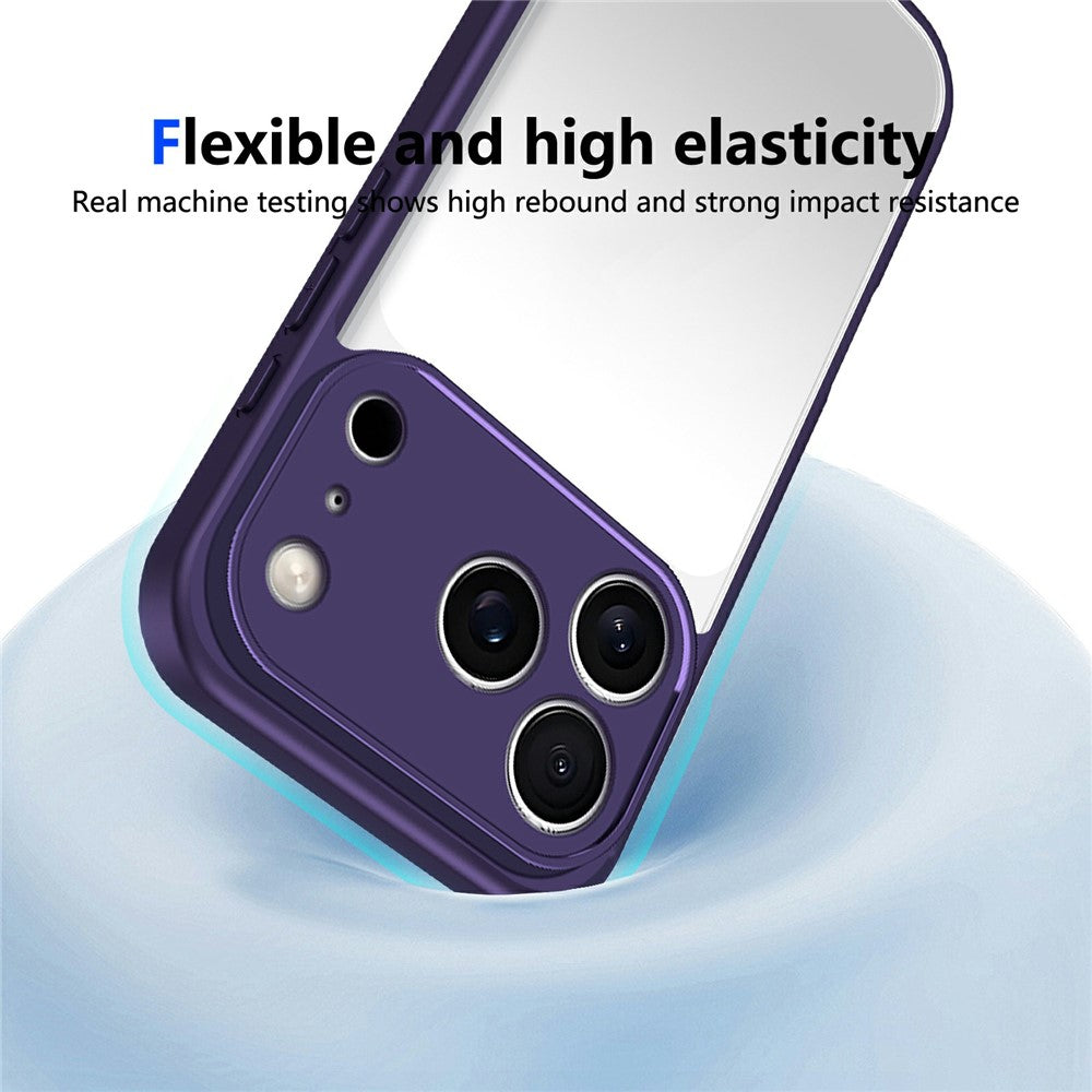 For iPhone 17 Pro Max Case Matte Skin Touch Clear PC + TPU Shockproof Phone Back Cover - Purple