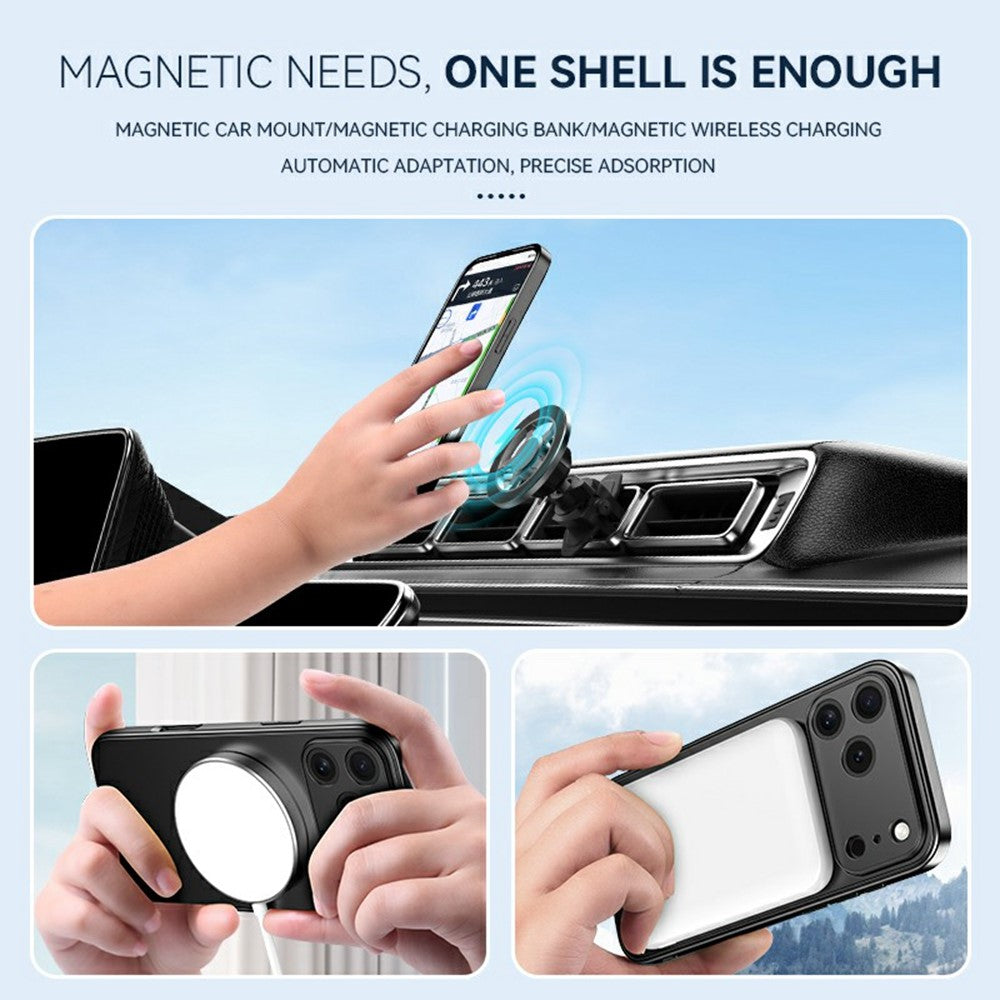 For iPhone 17 Pro Max Case Compatible with MagSafe Hidden Kickstand Skin-Feel Matte PC TPU Phone Back Cover - Silver