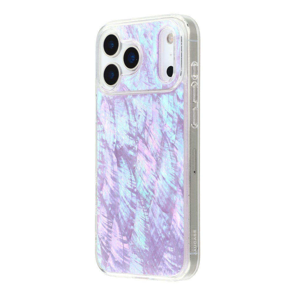 JAUCASE For iPhone 17 Pro Max Magnetic Case Natural Seashell Design TPU Phone Back Cover - Gradient Purple