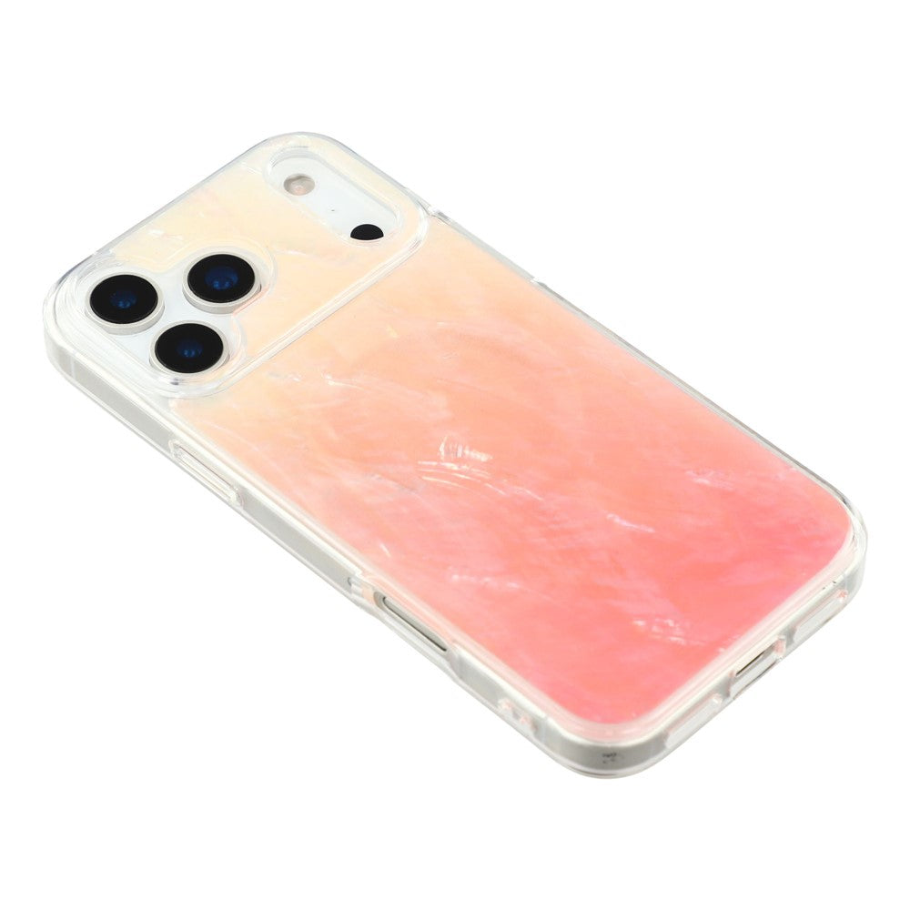 JAUCASE For iPhone 17 Pro Max Magnetic Case Natural Seashell Design TPU Phone Back Cover - Gradient Pink