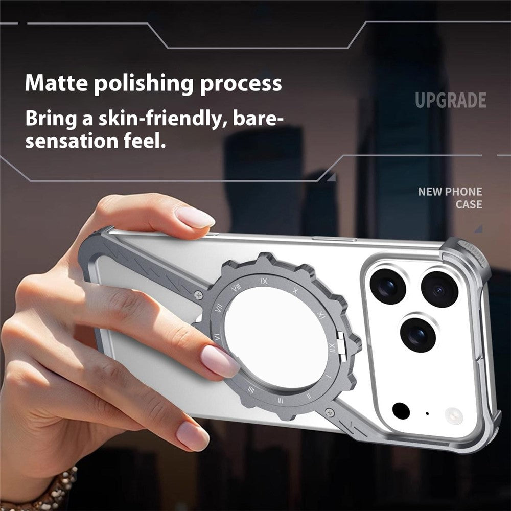 For iPhone 17 Pro Max Kickstand Case Compatible with MagSafe Z Shape Bumper Phone Cover - Silver