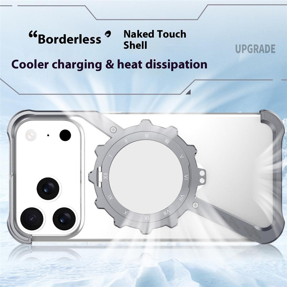 For iPhone 17 Pro Max Kickstand Case Compatible with MagSafe Z Shape Bumper Phone Cover - Silver