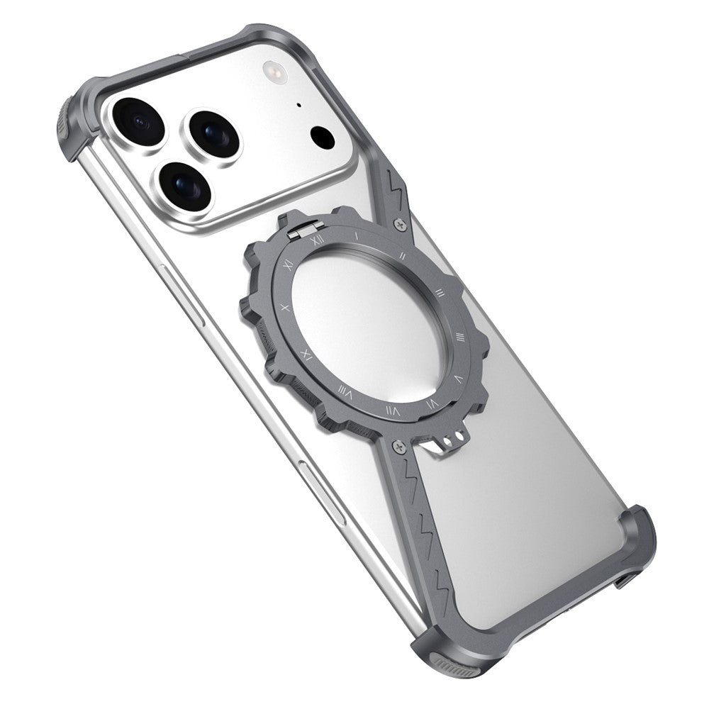 For iPhone 17 Pro Max Kickstand Case Compatible with MagSafe Z Shape Bumper Phone Cover - Dark Grey