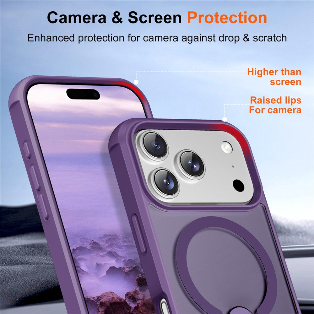 For iPhone 17 Pro Max Case Compatible with MagSafe Kickstand TPU + PC Drop Protection Phone Cover - Purple