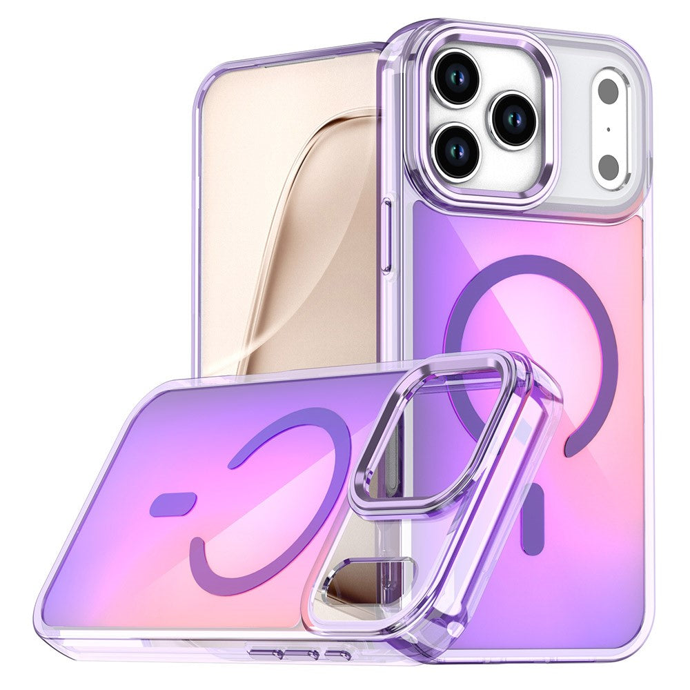 For iPhone 17 Pro Max Case Compatible with MagSafe Color Changing PC TPU Phone Back Cover - Purple