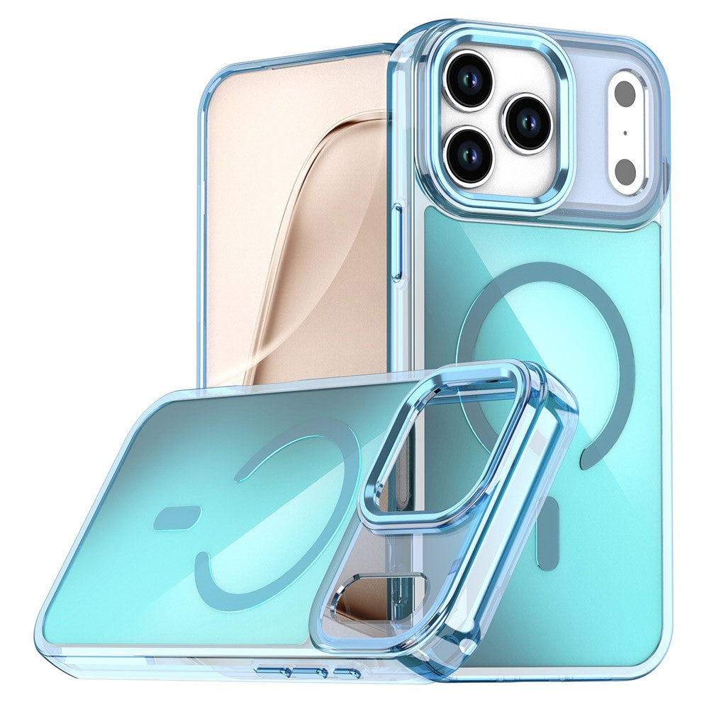 For iPhone 17 Pro Max Case Compatible with MagSafe Color Changing PC TPU Phone Back Cover - Sky Blue