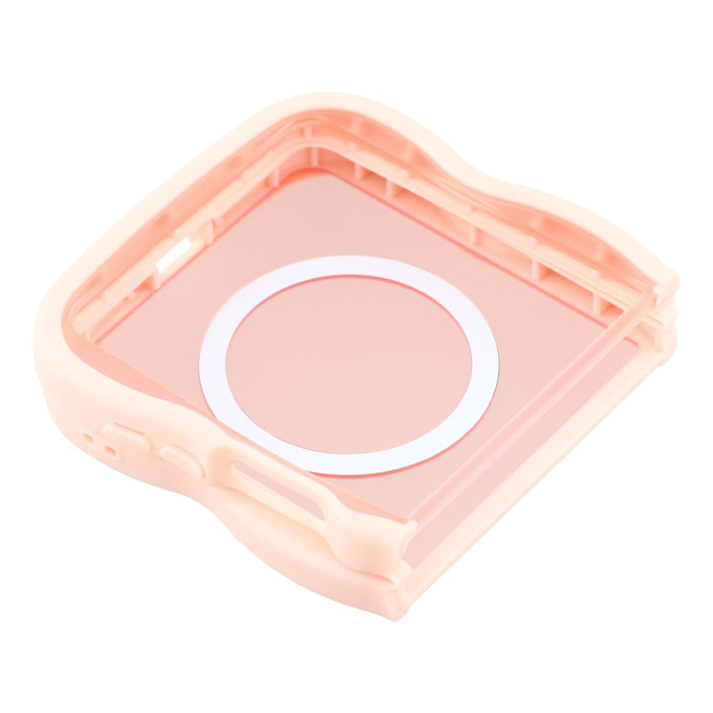 For Samsung Galaxy Z Flip7 5G Case Compatible with MagSafe TPU + PC Phone Back Cover Skin Touch Wave Shape - Pink