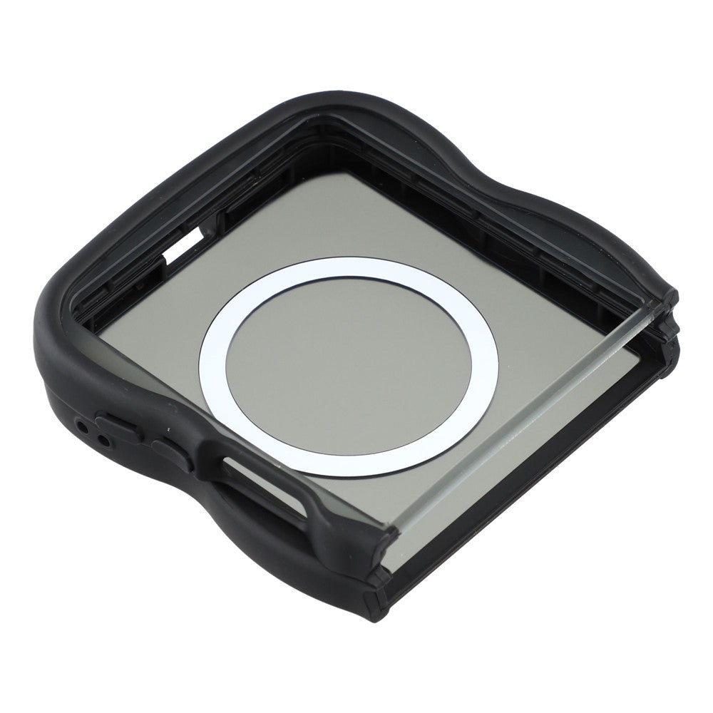 For Samsung Galaxy Z Flip7 5G Case Compatible with MagSafe TPU + PC Phone Back Cover Skin Touch Wave Shape - Black
