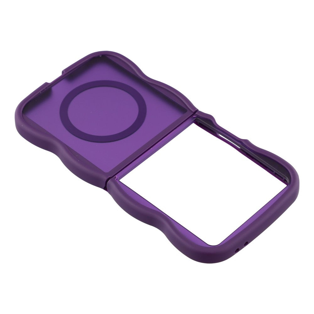 For Samsung Galaxy Z Flip7 5G Case Compatible with MagSafe TPU + PC Phone Back Cover Skin Touch Wave Shape - Purple