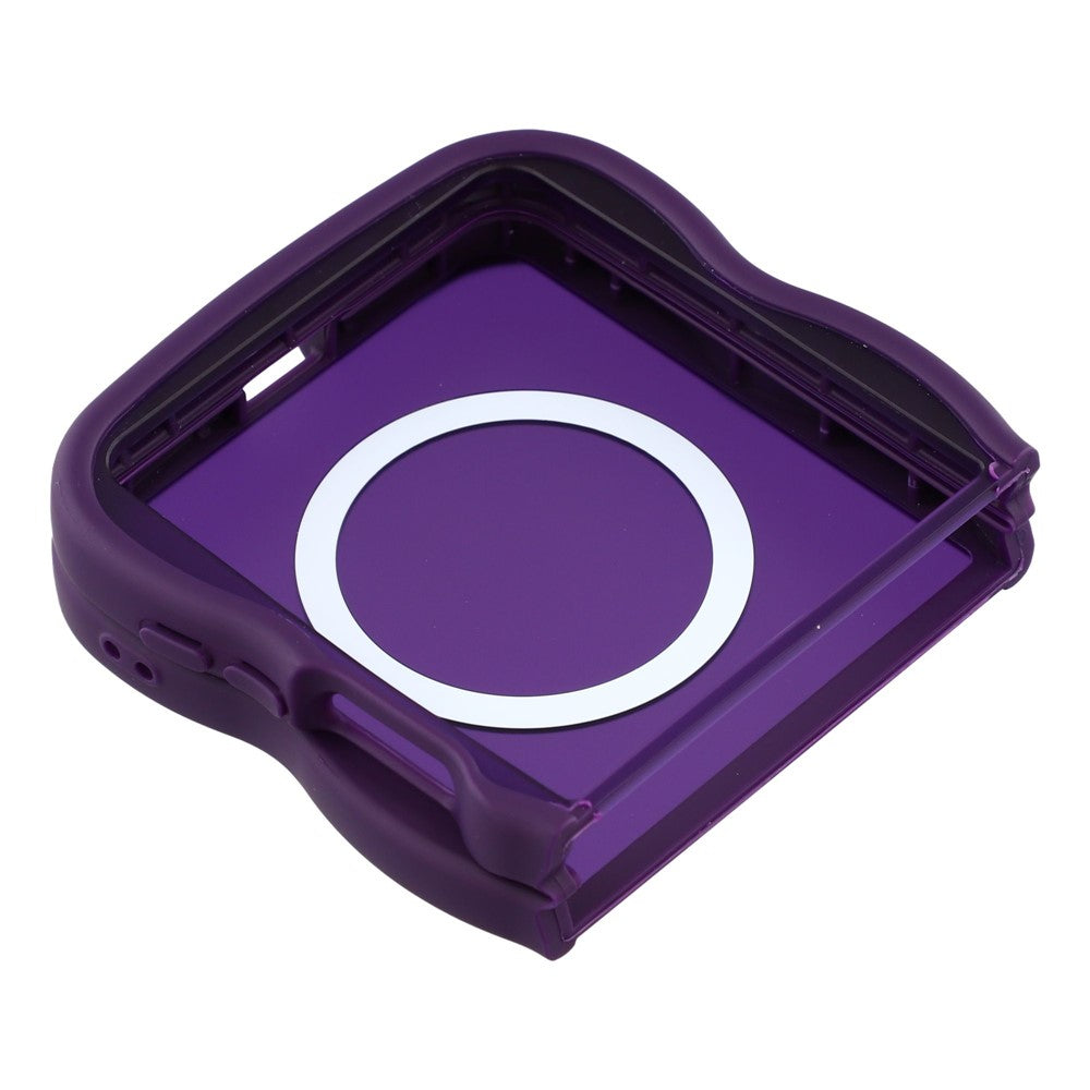 For Samsung Galaxy Z Flip7 5G Case Compatible with MagSafe TPU + PC Phone Back Cover Skin Touch Wave Shape - Purple