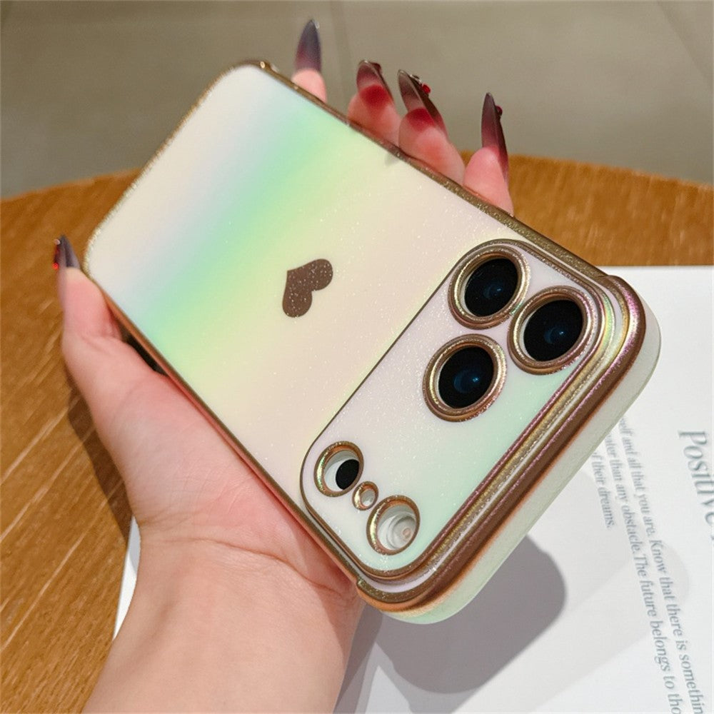 For iPhone 17 Pro Max Magnetic Case TPU Dazzling Color Electroplated Phone Back Cover - White