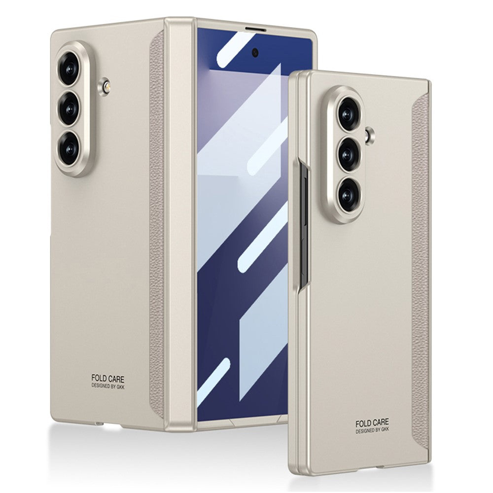 GKK For Samsung Galaxy Z Fold7 5G Case with Clear Screen Film Magnetic Hinge Protection Phone Cover - Titanium Grey