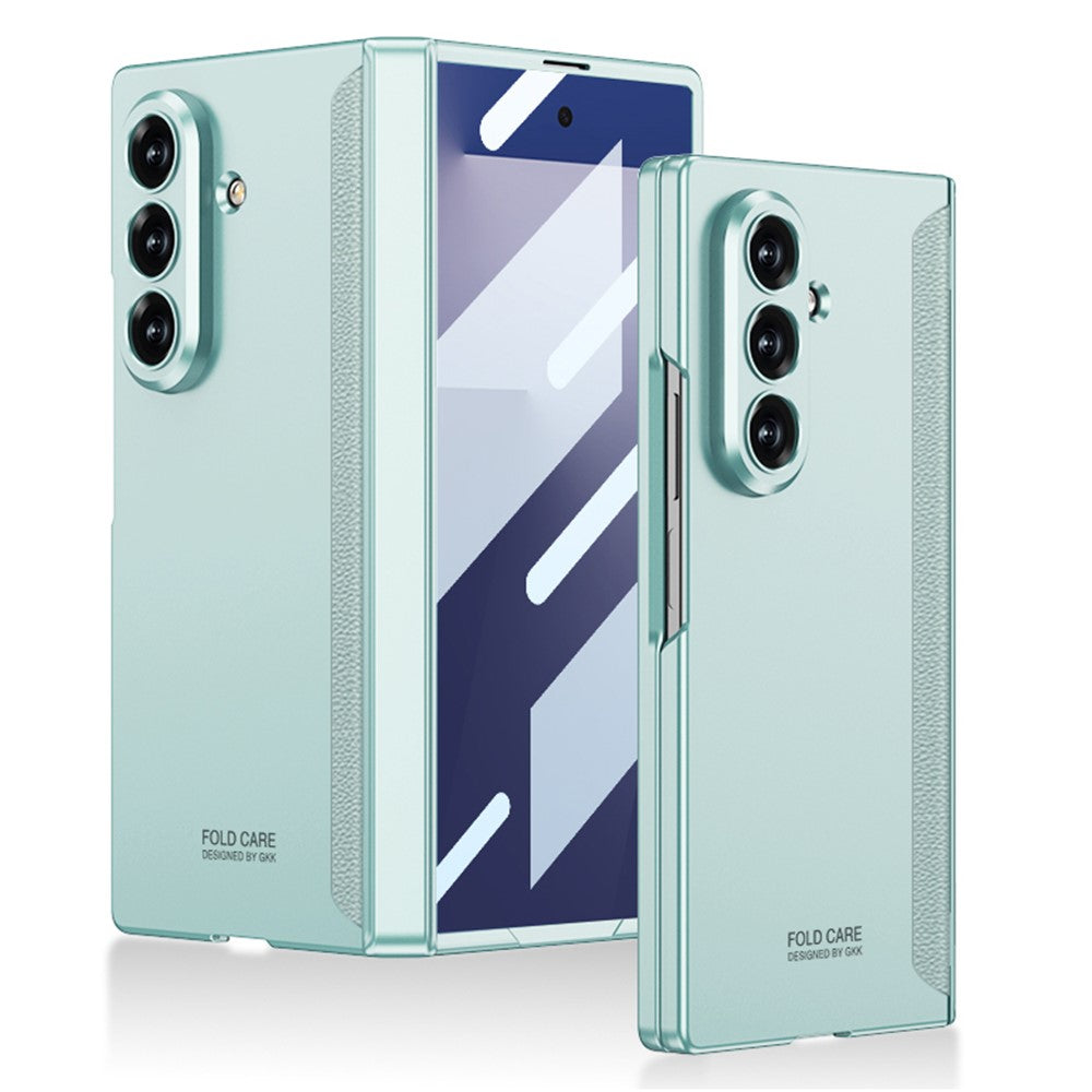 GKK For Samsung Galaxy Z Fold7 5G Case with Clear Screen Film Magnetic Hinge Protection Phone Cover - Mint Green