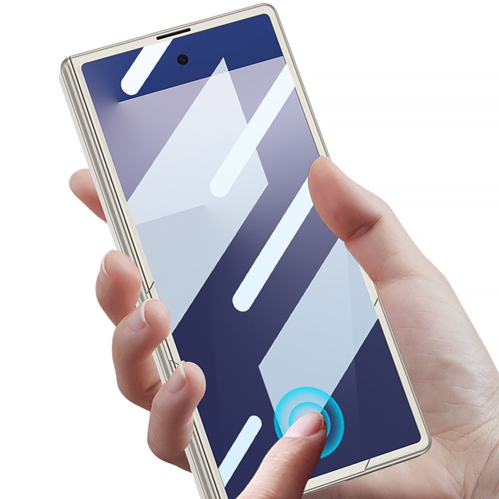 GKK For Samsung Galaxy Z Fold7 5G Case with Clear Screen Film Magnetic Hinge Protection Phone Cover - Silver