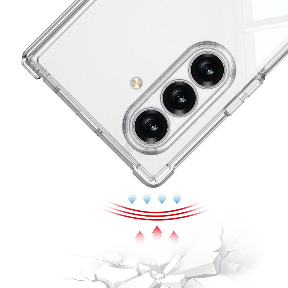 GKK For Samsung Galaxy Z Fold7 5G Case Airbag Hinge Protection PC + Tempered Glass Phone Cover - Transparent