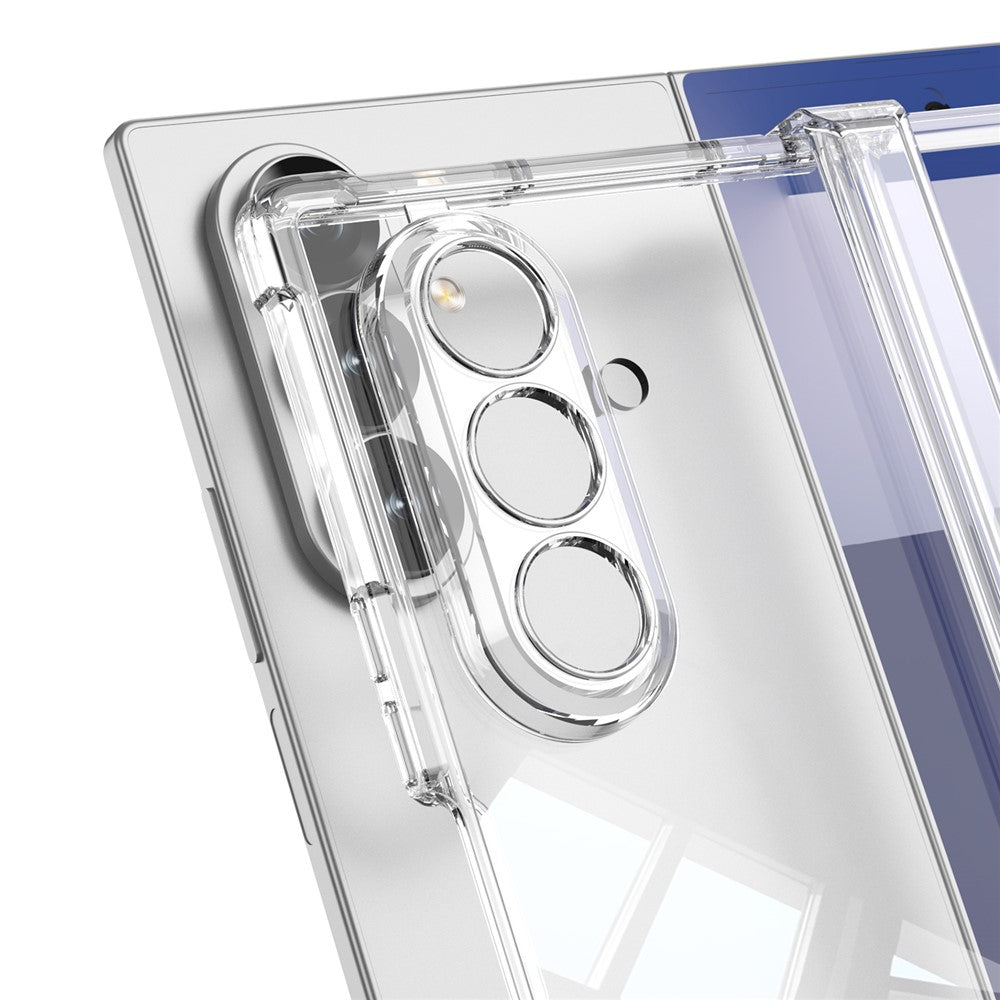 GKK For Samsung Galaxy Z Fold7 5G Case Airbag Hinge Protection PC + Tempered Glass Phone Cover - Transparent