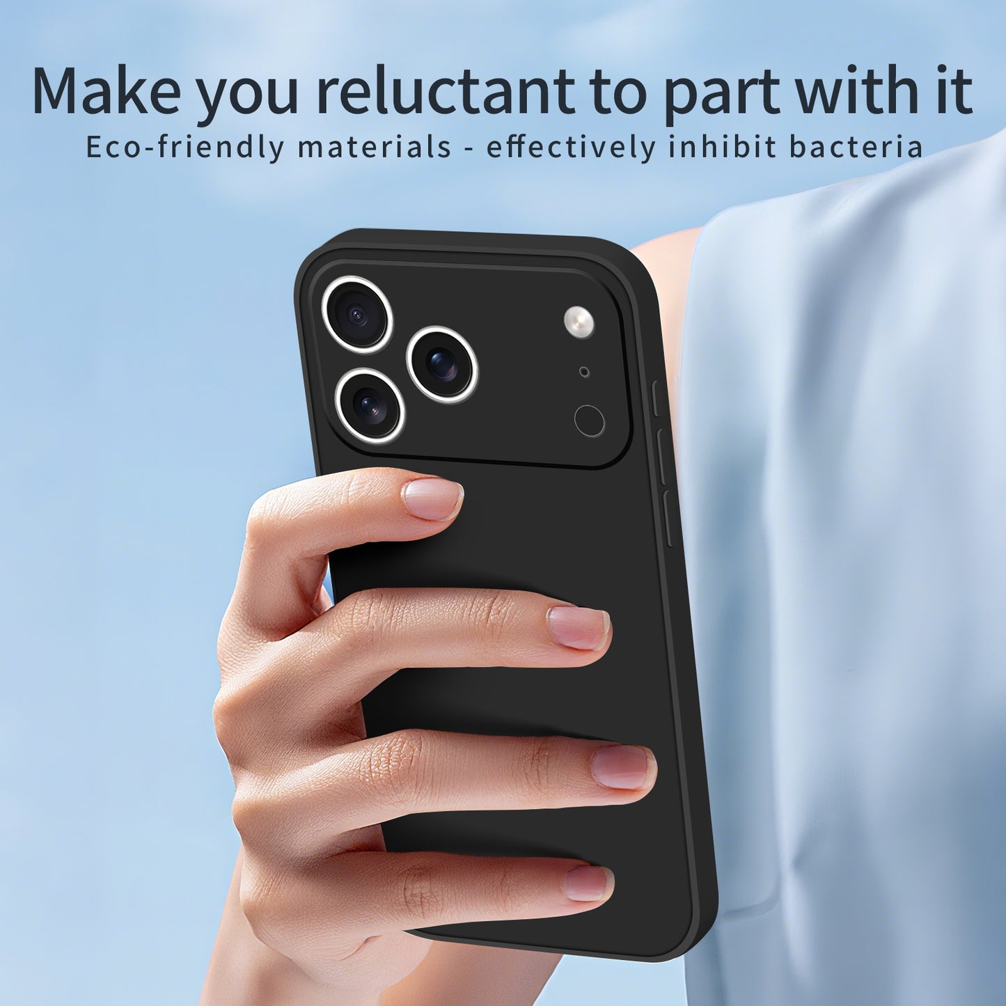 For iPhone 17 Pro Max Case MOFI Skin Touch Soft TPU Protective Phone Cover - Black