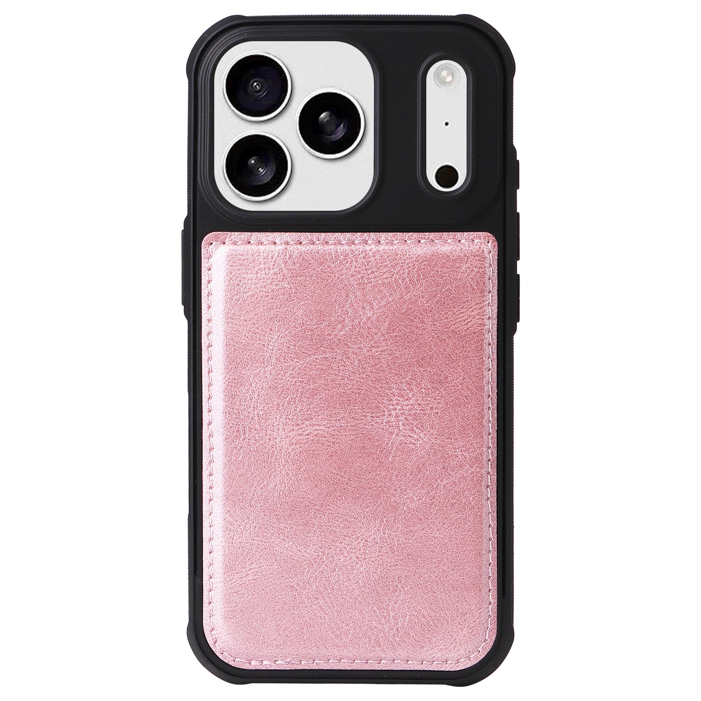 For iPhone 17 Pro Max Phone Case PU Leather Zipper Wallet Detachable Cover - Rose Gold