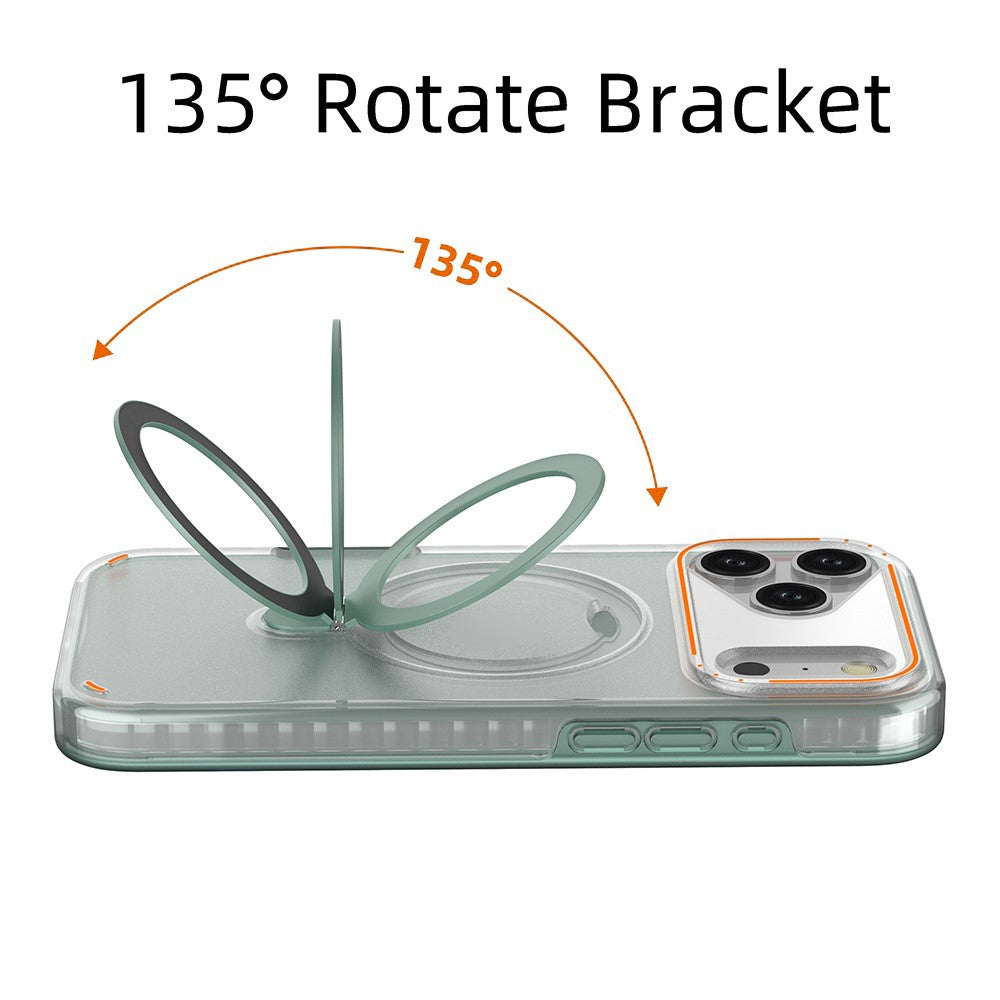 For iPhone 17 Pro Max Magnetic Case with Kickstand TPU + PC Shockproof Phone Cover - Mint Green