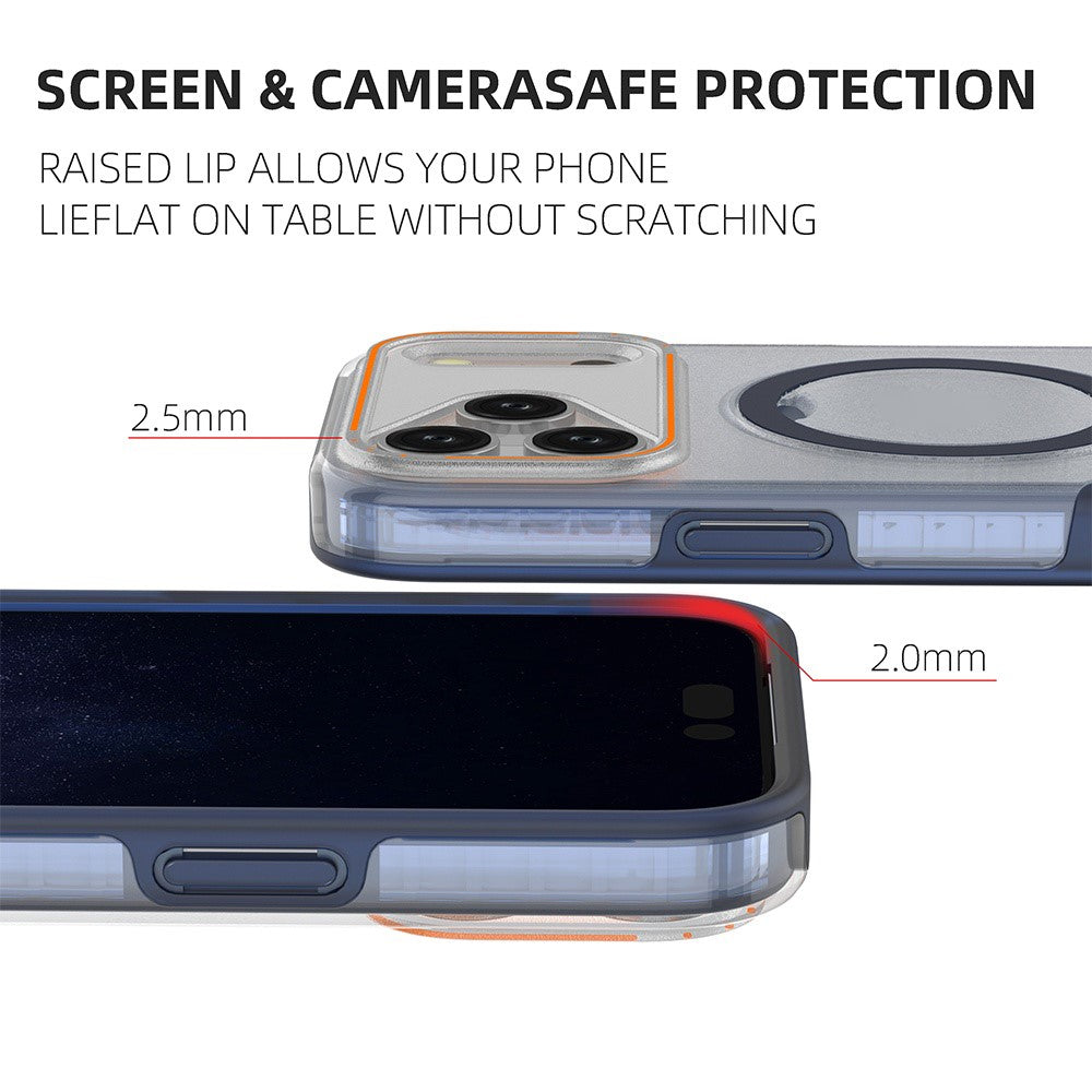 For iPhone 17 Pro Max Magnetic Case with Kickstand TPU + PC Shockproof Phone Cover - Transparent