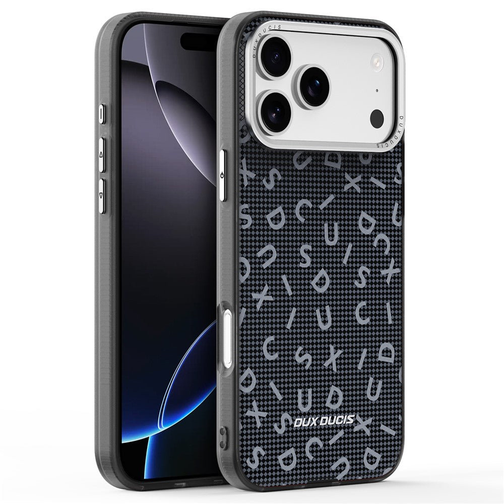 DUX DUCIS Moro Series For iPhone 17 Pro Max Case Compatible with MagSafe UV Pattern Leather + PC + TPU Phone Cover - Black