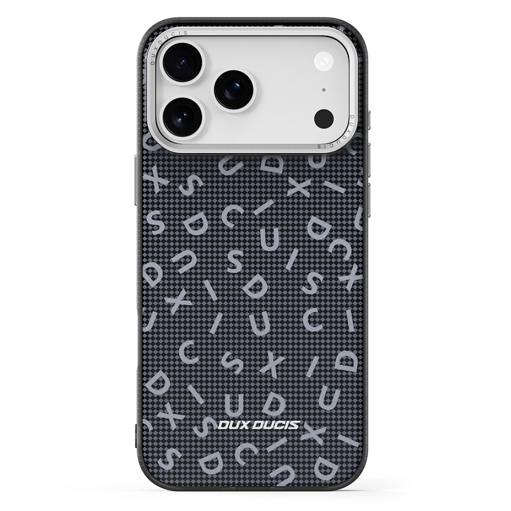 DUX DUCIS Moro Series For iPhone 17 Pro Max Case Compatible with MagSafe UV Pattern Leather + PC + TPU Phone Cover - Black
