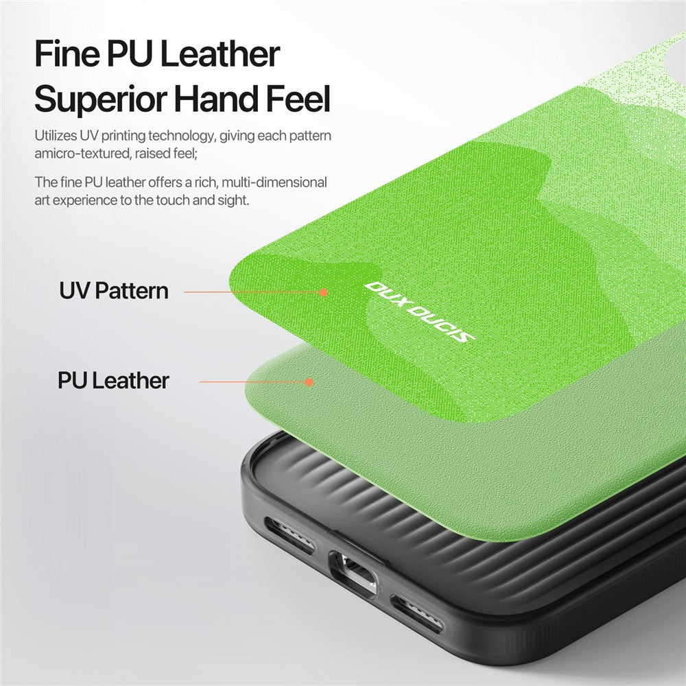 DUX DUCIS Moro Series For iPhone 17 Pro Max Case Compatible with MagSafe UV Pattern Leather + PC + TPU Phone Cover - Green