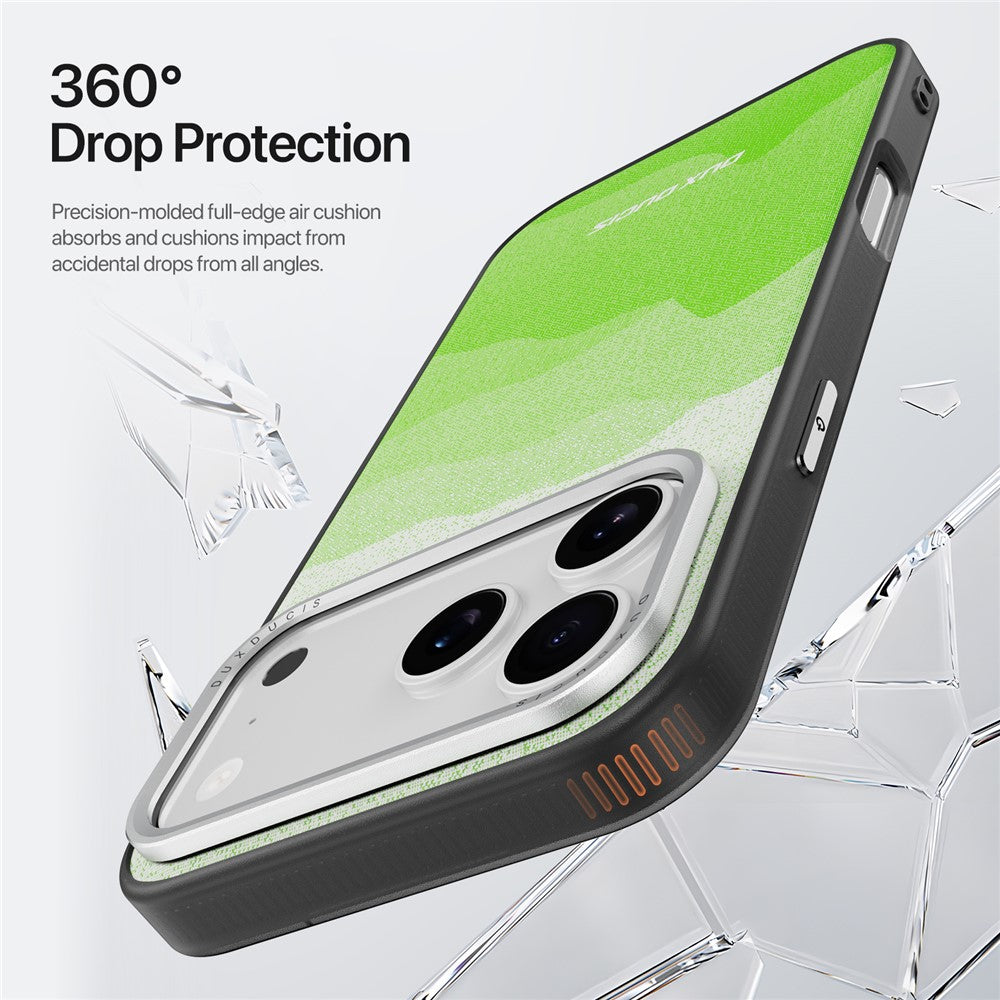 DUX DUCIS Moro Series For iPhone 17 Pro Max Case Compatible with MagSafe UV Pattern Leather + PC + TPU Phone Cover - Green