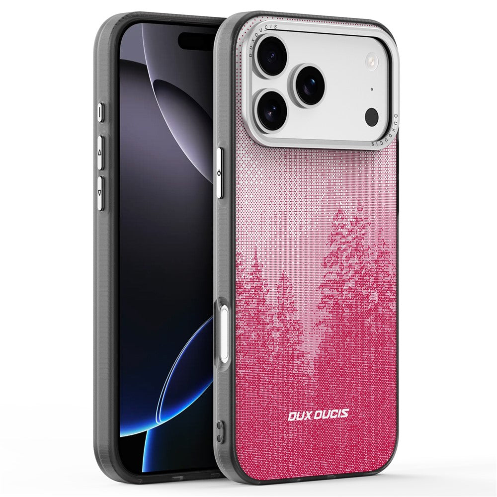 DUX DUCIS Moro Series For iPhone 17 Pro Max Case Compatible with MagSafe UV Pattern Leather + PC + TPU Phone Cover - Red