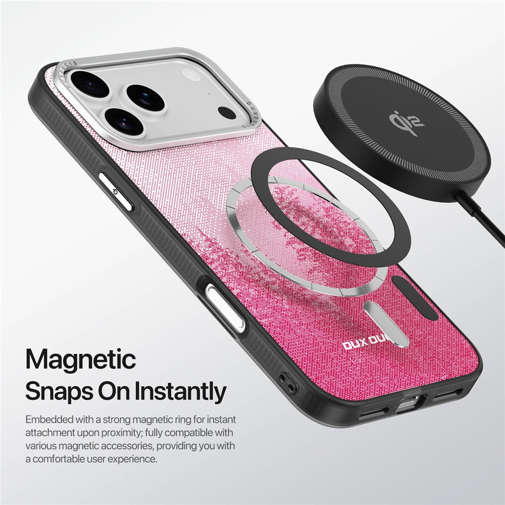 DUX DUCIS Moro Series For iPhone 17 Pro Max Case Compatible with MagSafe UV Pattern Leather + PC + TPU Phone Cover - Red