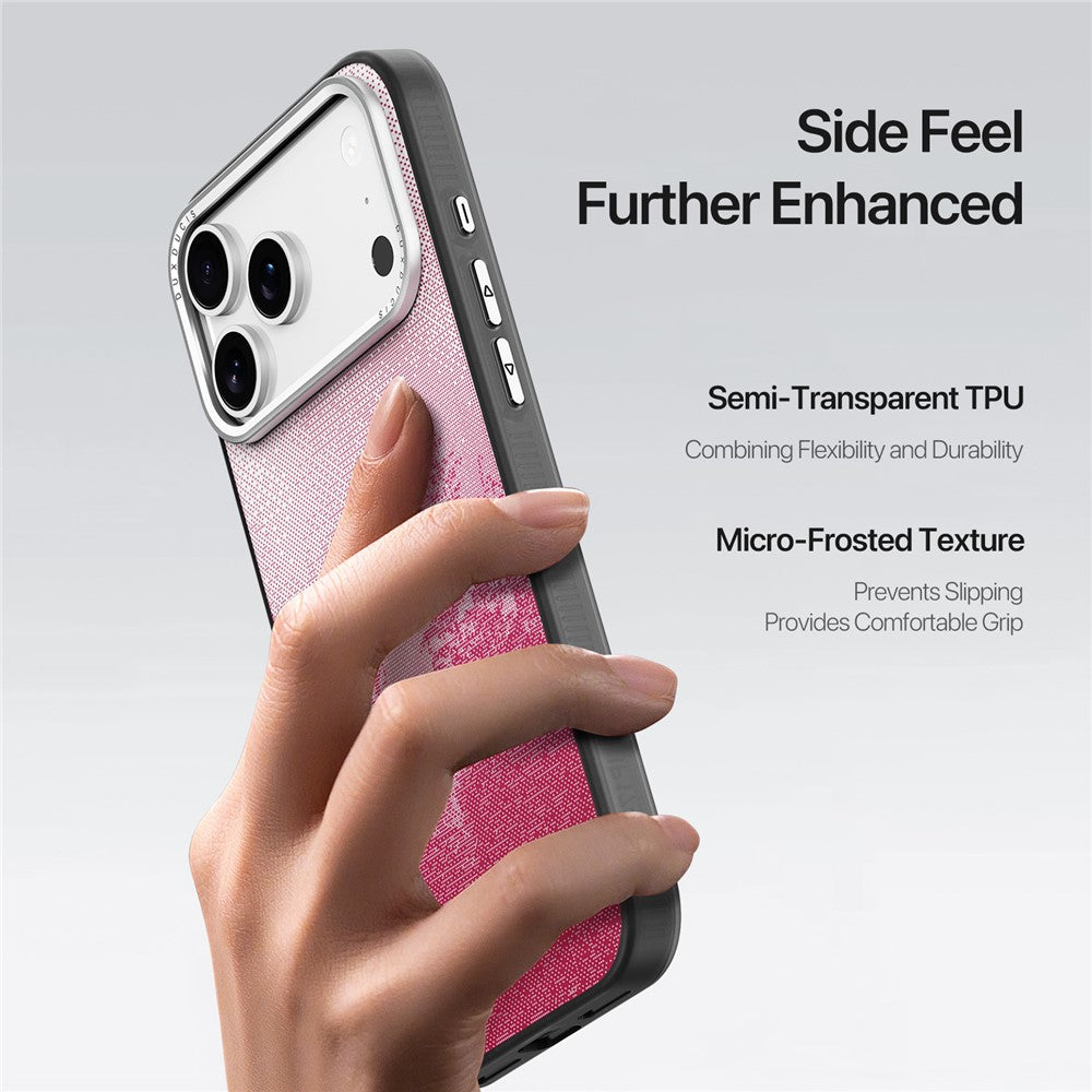 DUX DUCIS Moro Series For iPhone 17 Pro Max Case Compatible with MagSafe UV Pattern Leather + PC + TPU Phone Cover - Red