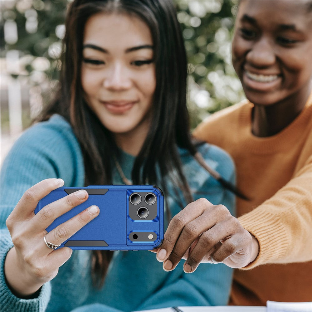 For iPhone 17 Pro Max Case 3 in 1 Shockproof TPU PC Phone Cover - Sapphire+Black