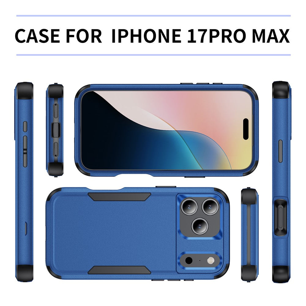 For iPhone 17 Pro Max Case 3 in 1 Shockproof TPU PC Phone Cover - Sapphire+Black