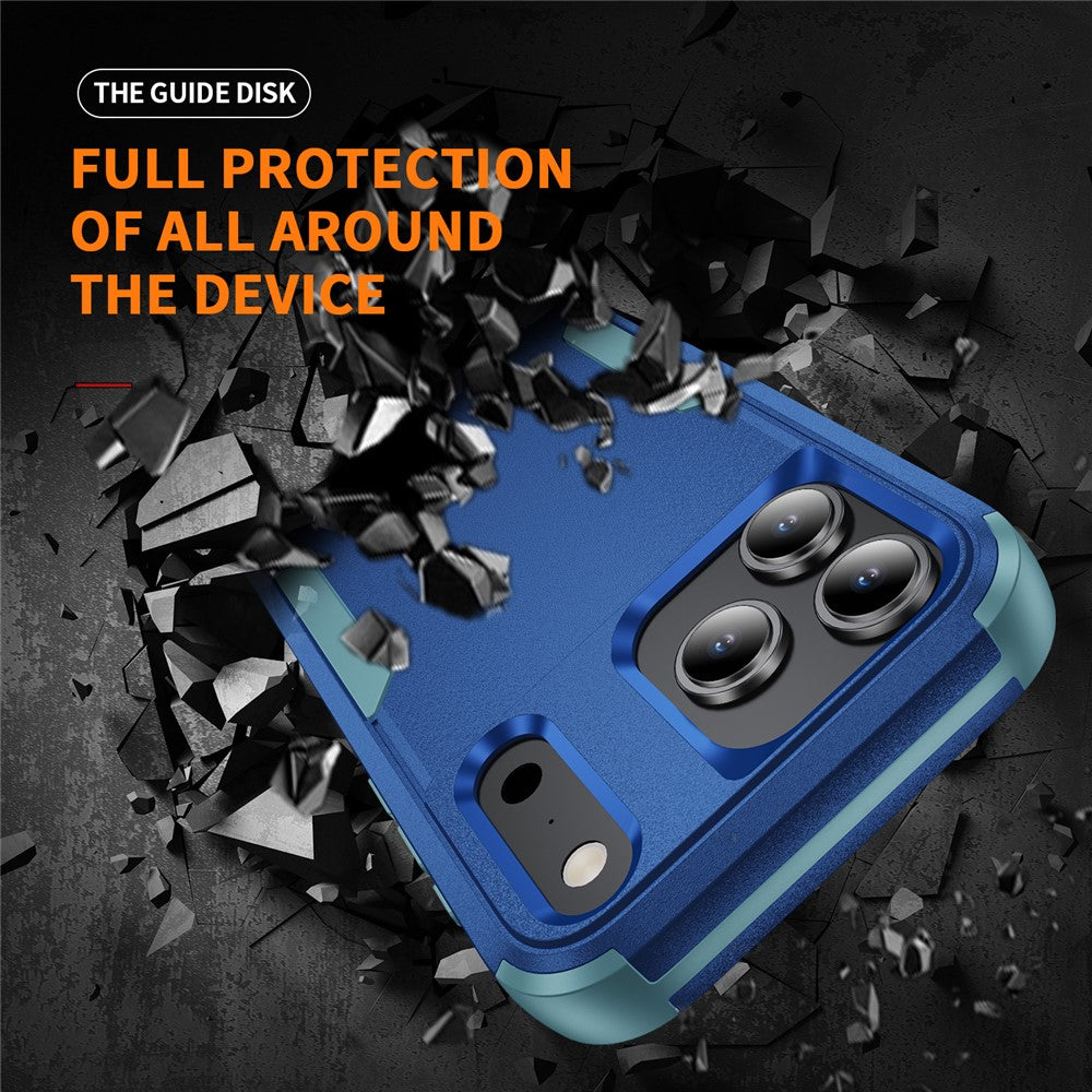 For iPhone 17 Pro Max Case 3 in 1 Shockproof TPU PC Phone Cover - Sapphire+Grey Green