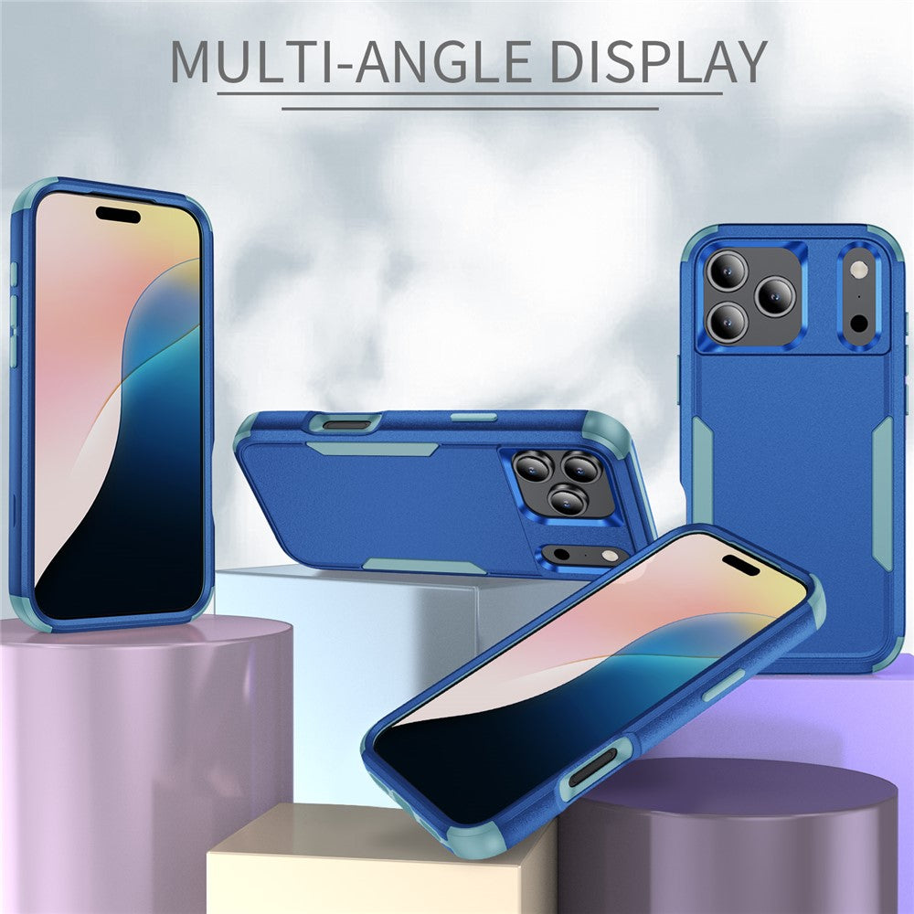 For iPhone 17 Pro Max Case 3 in 1 Shockproof TPU PC Phone Cover - Sapphire+Grey Green