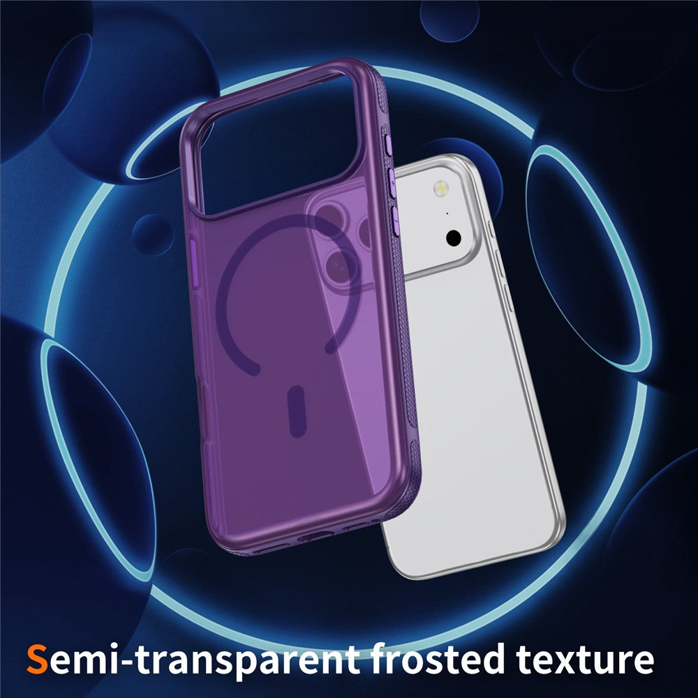 For iPhone 17 Pro Max Case PC + TPU Skin Touch Anti-drop Phone Cover Compatible with MagSafe - Purple