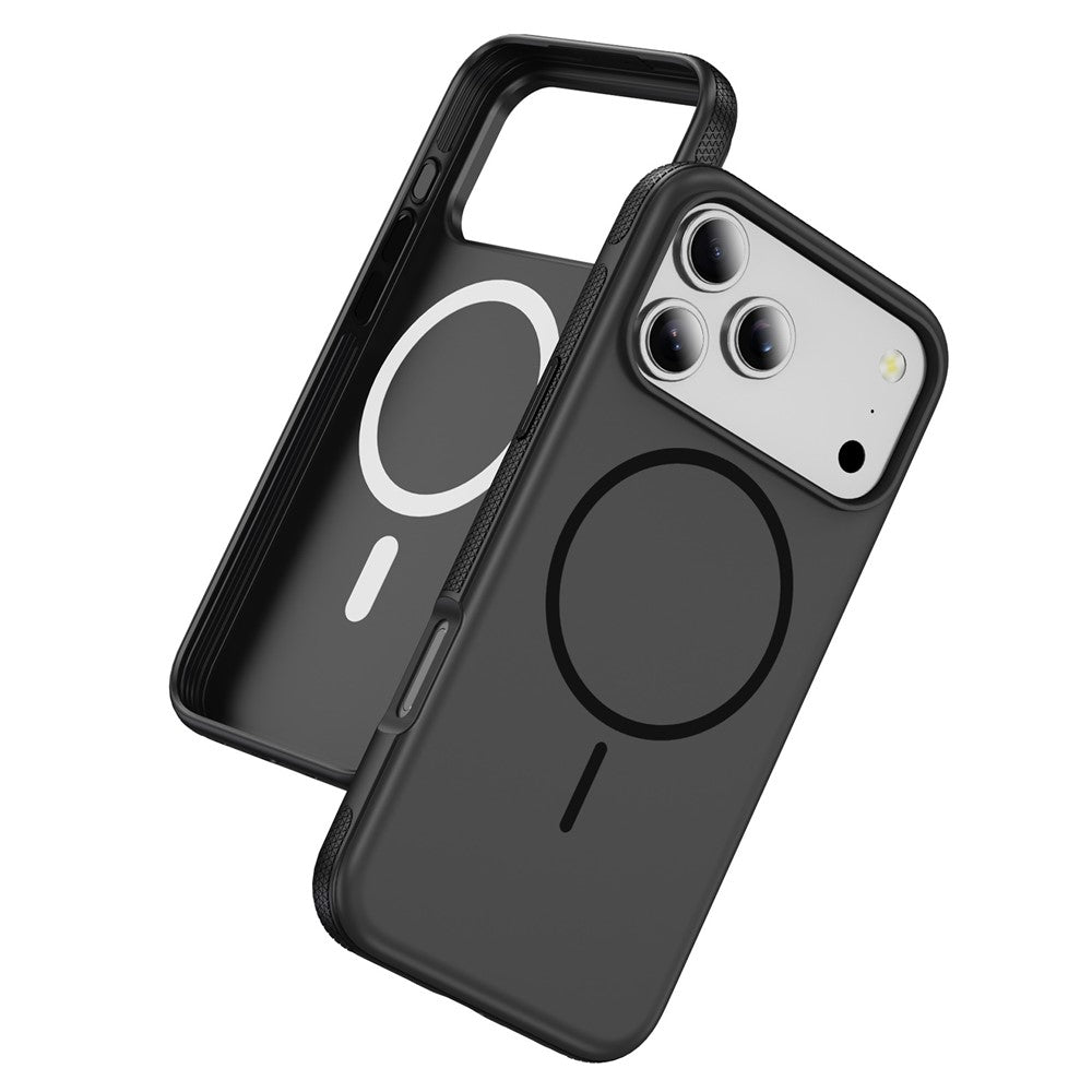 For iPhone 17 Pro Max Case Compatible with MagSafe 2.8mm PC + 2.2mm TPU Shockproof Hybrid Phone Cover - Black
