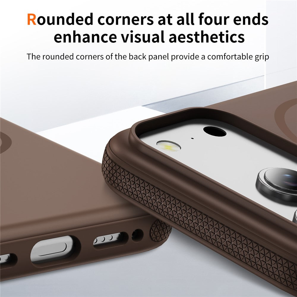 For iPhone 17 Pro Max Case Compatible with MagSafe 2.8mm PC + 2.2mm TPU Shockproof Hybrid Phone Cover - Coffee