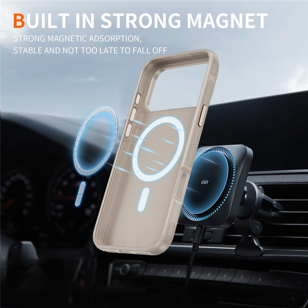 For iPhone 17 Pro Max Case Compatible with MagSafe 2.8mm PC + 2.2mm TPU Shockproof Hybrid Phone Cover - Grey