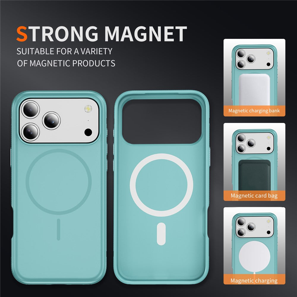 For iPhone 17 Pro Max Case Compatible with MagSafe 2.8mm PC + 2.2mm TPU Shockproof Hybrid Phone Cover - Sky Blue